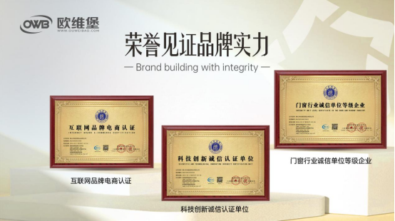 榮譽見證丨歐維堡門窗：質量贏市場，誠信鑄品牌