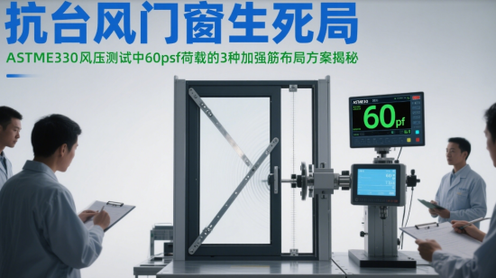 抗臺風中國品牌門窗生死局：ASTME330風壓測試中60psf荷載的3種加強筋布局方案揭秘