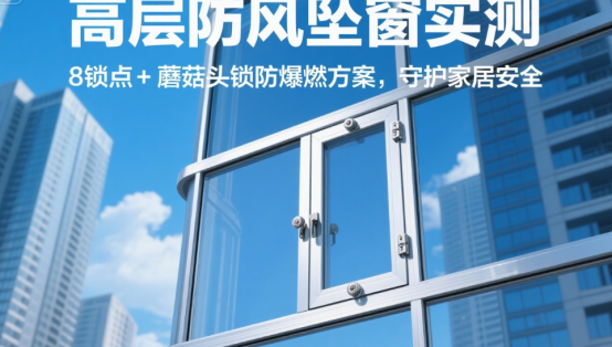 高層防風(fēng)墜窗實(shí)測：8鎖點(diǎn)+蘑菇頭鎖防爆燃方案，守護(hù)家居安全